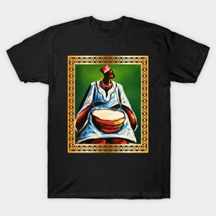 African Man Playing Drums, African Artwork T-Shirt